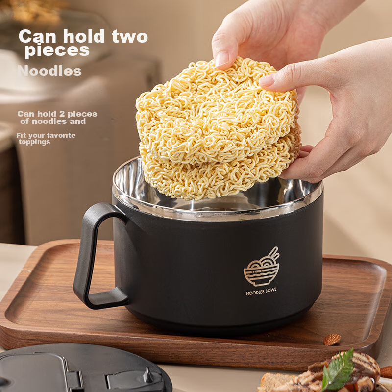 Guangyi 304 Stainless Steel Ramen Bowl, Large Capacity Small Size Lunch Box for...