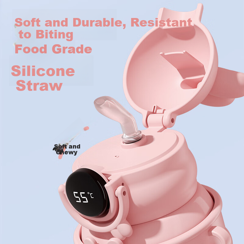 Busy Season Kids Smart Temperature Display Large Capacity Water Cup with Straw 3...