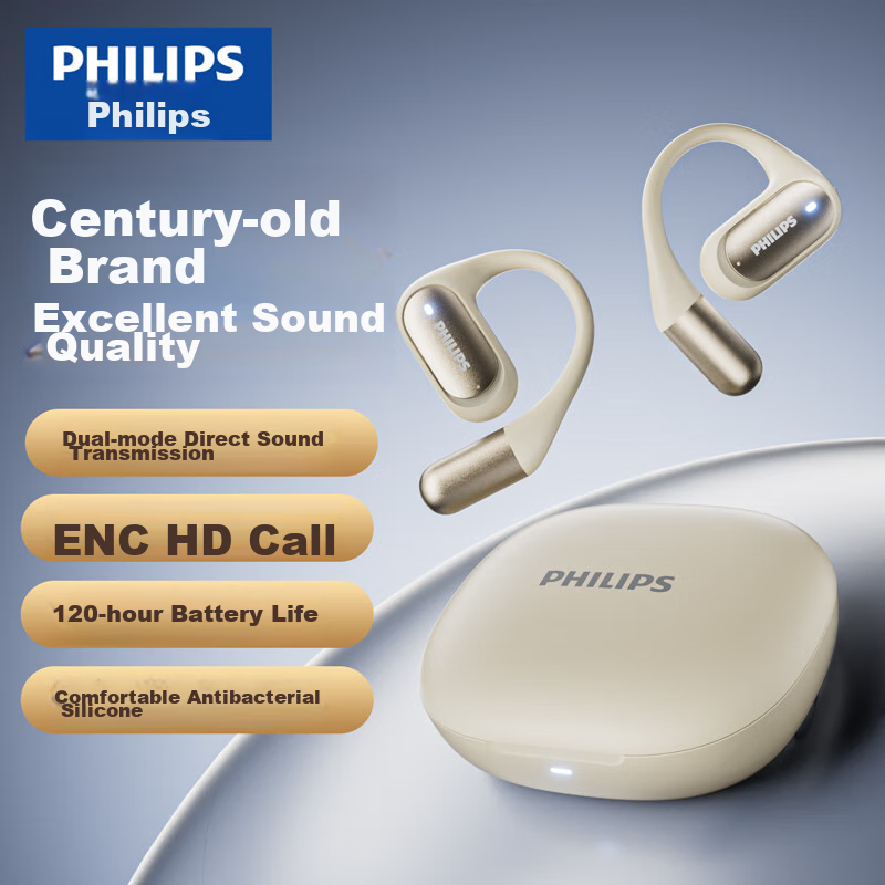 Philips Bone Conduction Bluetooth Headphones, Conceptual Open-Ear, True Wireless...