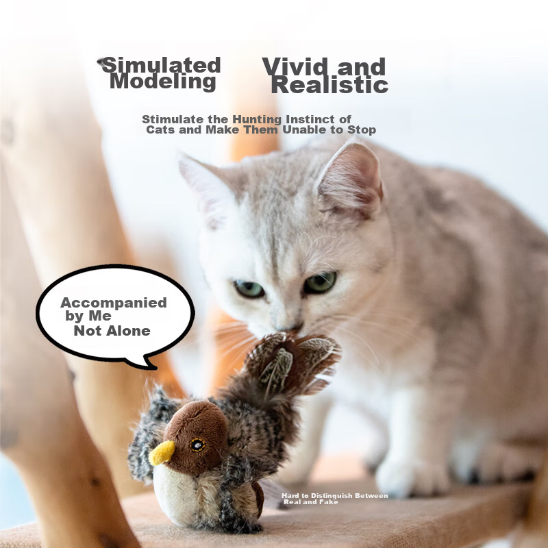 GiGwi Bird Sound Cat Toy, Self-Entertaining Boredom Relief Device, Teething And...