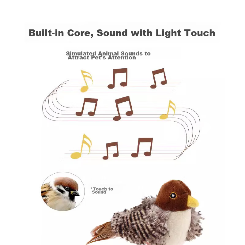 GiGwi Bird Sound Cat Toy, Self-Entertaining Boredom Relief Device, Teething And...