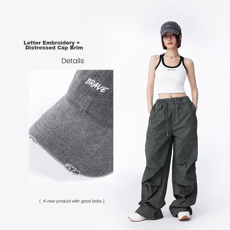 FANCET Baseball Cap for Women, Spring And Summer, Face-Slimming, Washed, Distres...