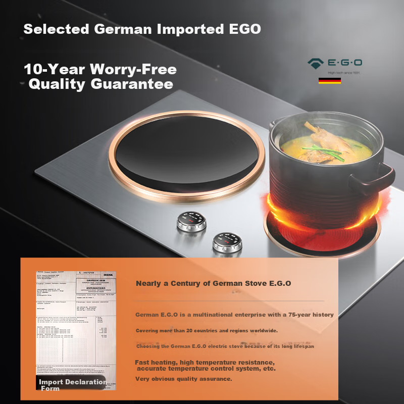 Fudeli Household Double Burner Induction Cooker Electric Ceramic Stove Embedded...