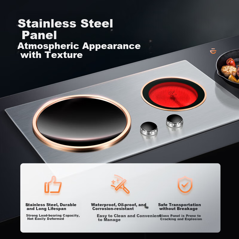 Fudeli Household Double Burner Induction Cooker Electric Ceramic Stove Embedded...