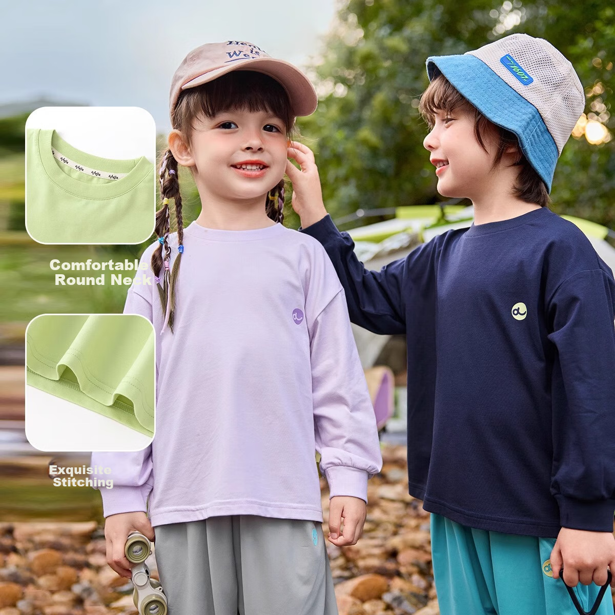 Dudu Home Children's T-shirt Spring Breathable Boys' Long Sleeve Spring Clothing...