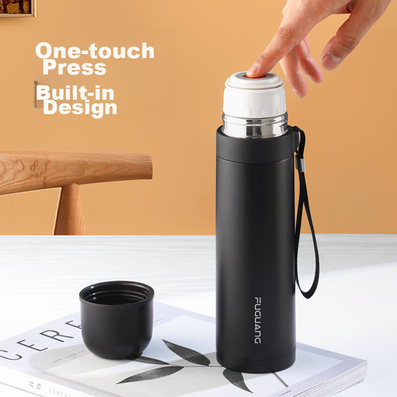 Fuguang Insulated Mug, 304 Stainless Steel, Dual-Use Portable Tea Cup, for Men A...