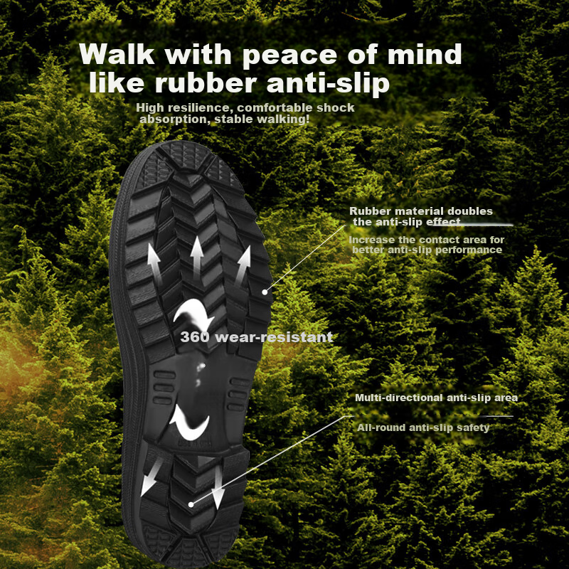 Jolly Walk Mid-Calf Camouflage Rain Boots, Rubber Waterproof Shoes, Outdoor Rain...