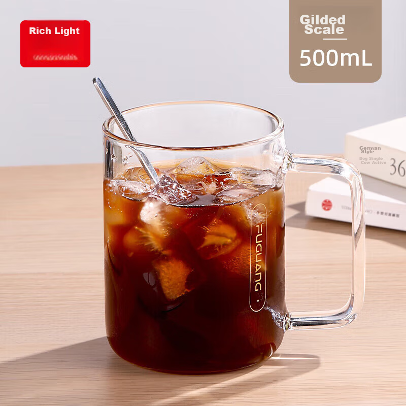 Fuguang High Borosilicate Glass Cup, Flower Tea Cup, Single-Layer Juice Cup, Mil...