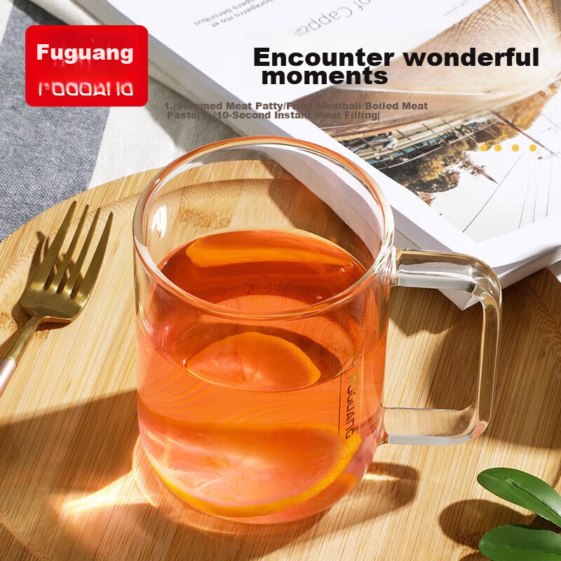 Fuguang High Borosilicate Glass Cup, Flower Tea Cup, Single-Layer Juice Cup, Mil...
