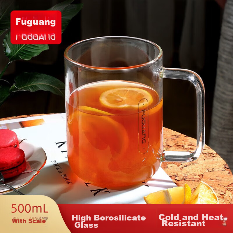 Fuguang High Borosilicate Glass Cup, Flower Tea Cup, Single-Layer Juice Cup, Mil...