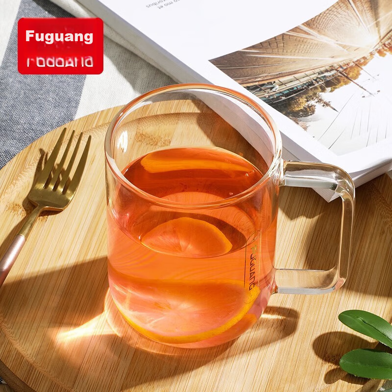 Fuguang High Borosilicate Glass Cup, Flower Tea Cup, Single-Layer Juice Cup, Mil...