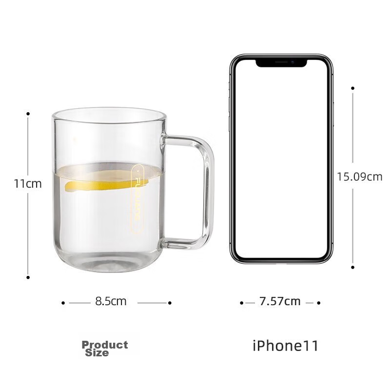 Fuguang High Borosilicate Glass Cup, Flower Tea Cup, Single-Layer Juice Cup, Mil...