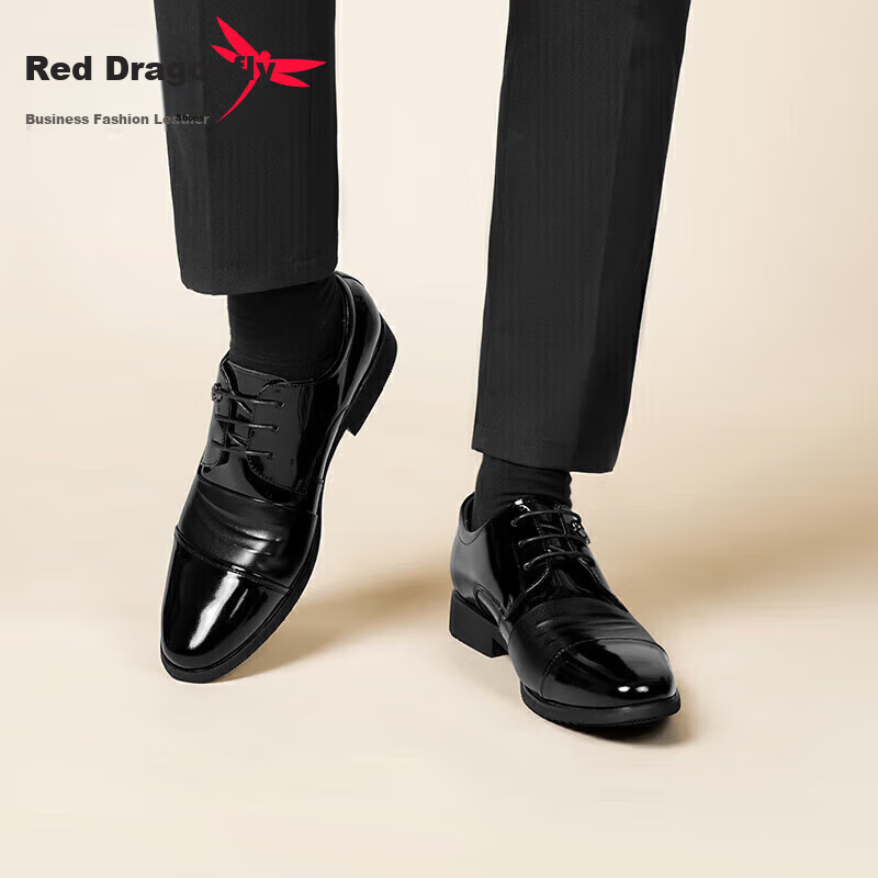 RED DRAGONFLY Men's Business Formal Lace-up Comfortable Derby Shoes Wedding Shoe...
