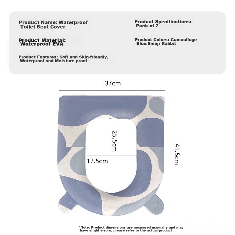 Guifeng EVA Waterproof Toilet Seat Cover, All-Season, Washable, Warm in Winter,...