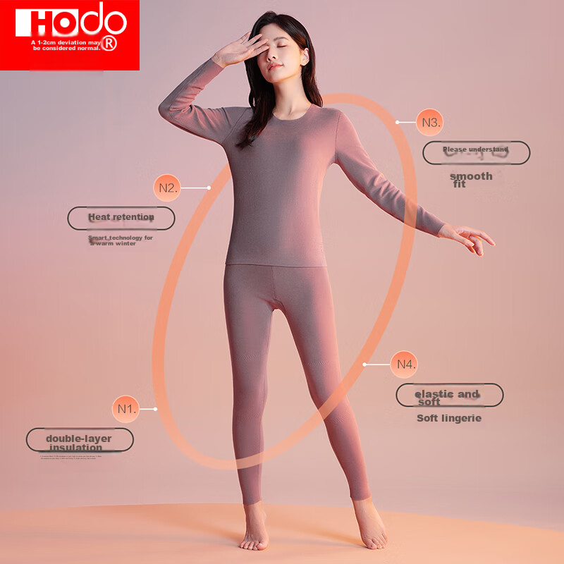 Hongdou Thermal Underwear for Women, Heat-Generating, Seamless, Cotton-Lined, Au...