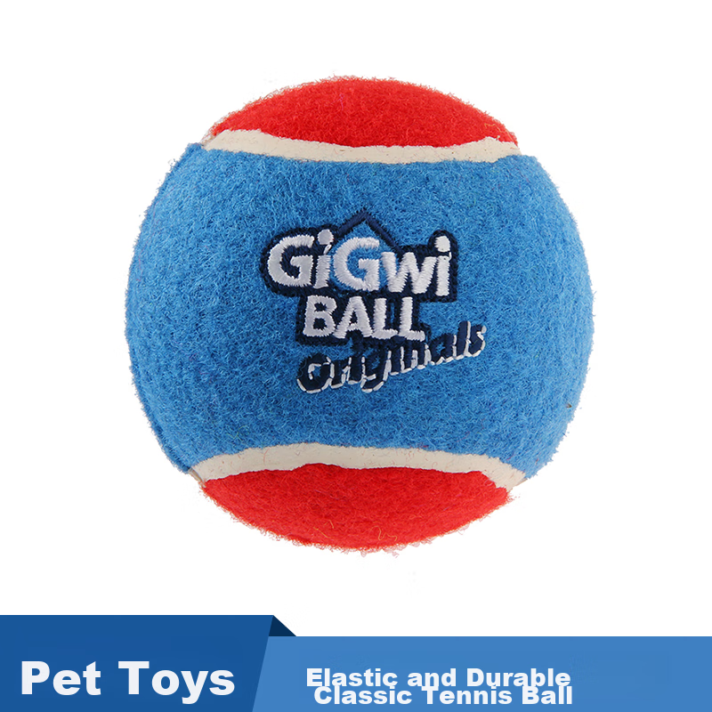 GiGwi Dog Toys High Bounce Squeaky Tennis Balls for Puppies and Small Dogs, Dura...