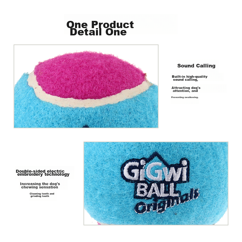 GiGwi Dog Toys High Bounce Squeaky Tennis Balls for Puppies and Small Dogs, Dura...