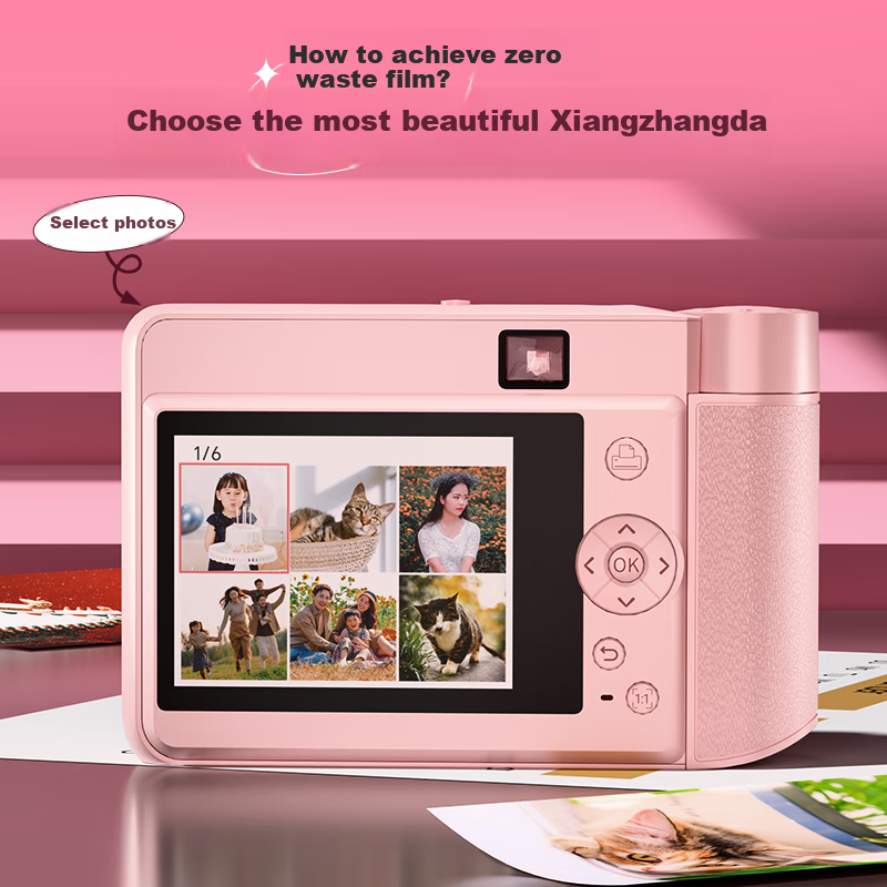 Hanin Mini Pink Instant Camera and Printer, Pocket Camera with Phone Printing, I...