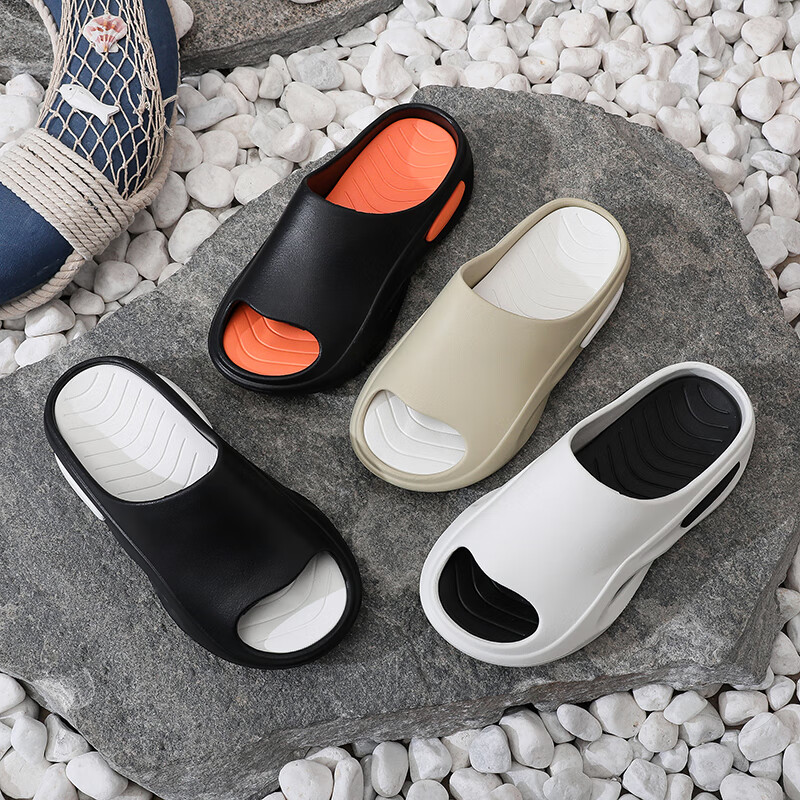 Golofee Men's Summer Thick-Soled Anti-Slip EVA Outdoor Slippers for Home Use Bla...