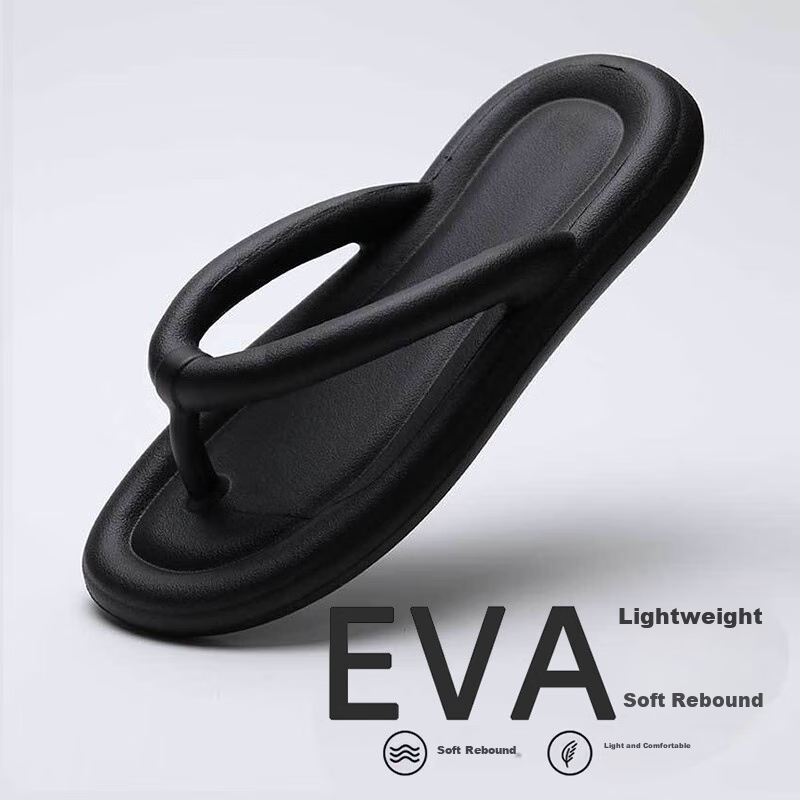 GUOLUOFEI Summer EVA Men's Flip Flops with Poop-Stepping Sensation Beach Flat Sa...