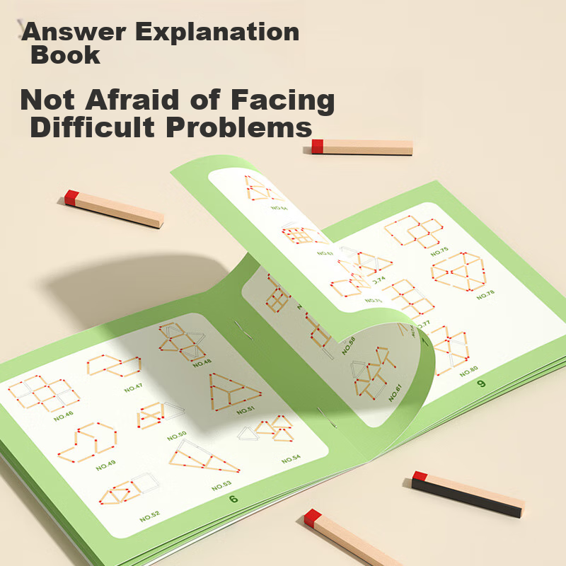 Fuhaier Math Thinking Matchsticks Teaching Aid Board Game for Boys And Girls, Co...