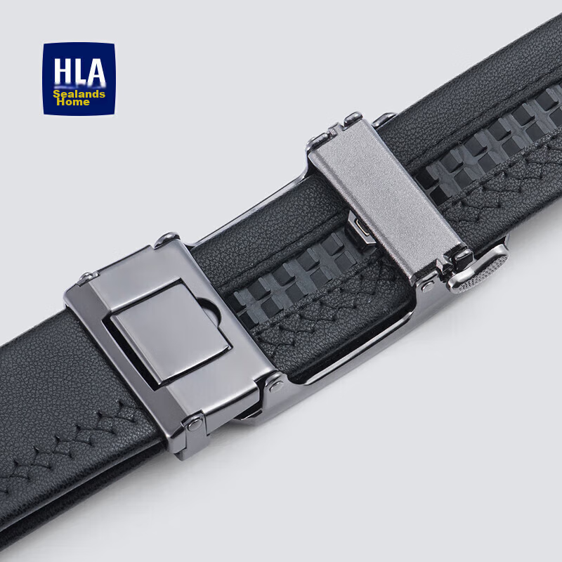HLA Men's Leather Belt, Genuine Cowhide, Business Automatic Buckle, Practical Bi...