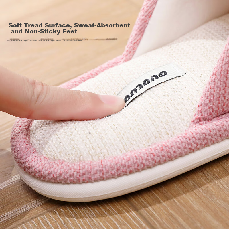 GUOLUOFEI Japanese Style Cotton Slippers Men Autumn Winter Home Couple Indoor Sw...