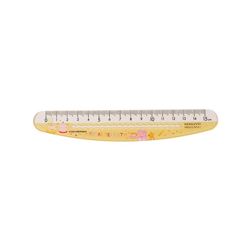 KOKUYO Peppa Pig Collaboration Series 15cm Wavy Ruler, Transparent Scale, Safe w...