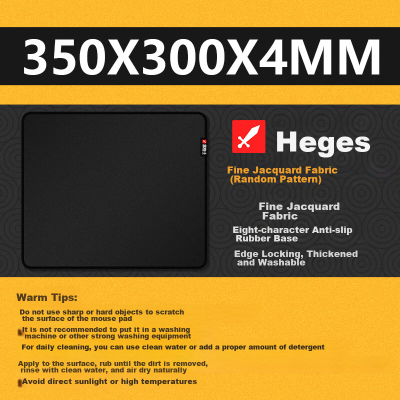 Heigeshi Mouse Pad, Gaming-Specific Cloth Pad, Solid Color Fine Surface, Jacquar...