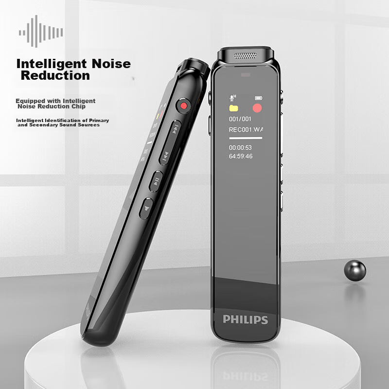 PHILIPS Professional Voice Recorder VTR5010, 64GB, High-Definition Noise Reducti...