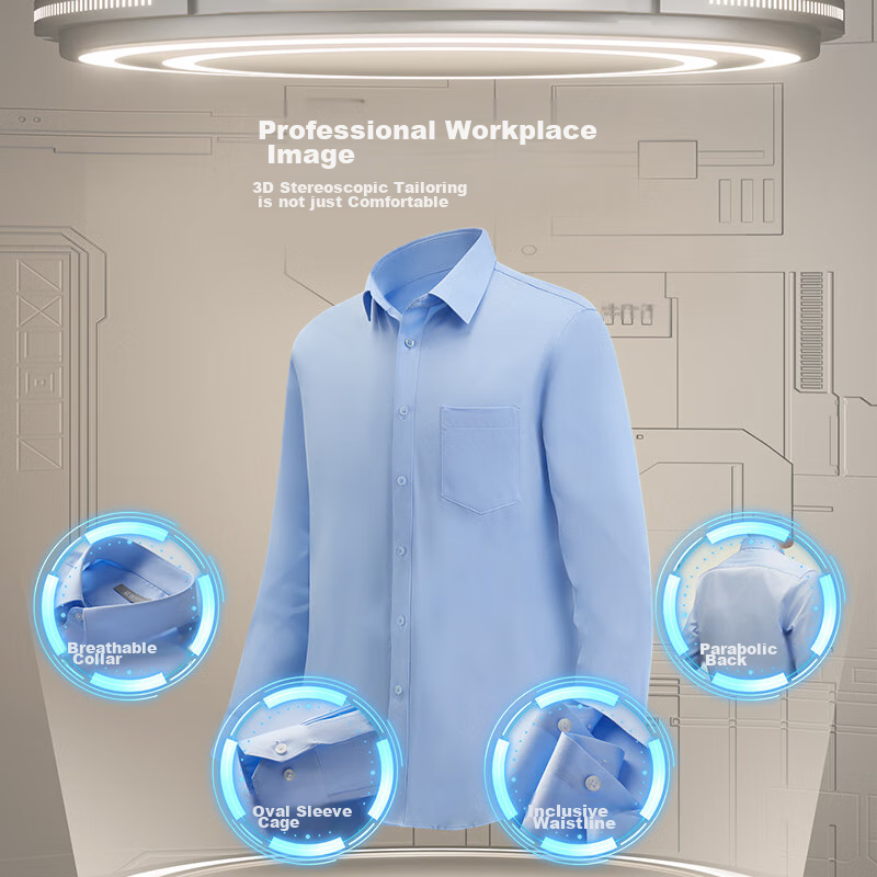 Hodo Men's Long-Sleeve Shirt, Elastic, Easy-Care, Formal Business White Dress Sh...