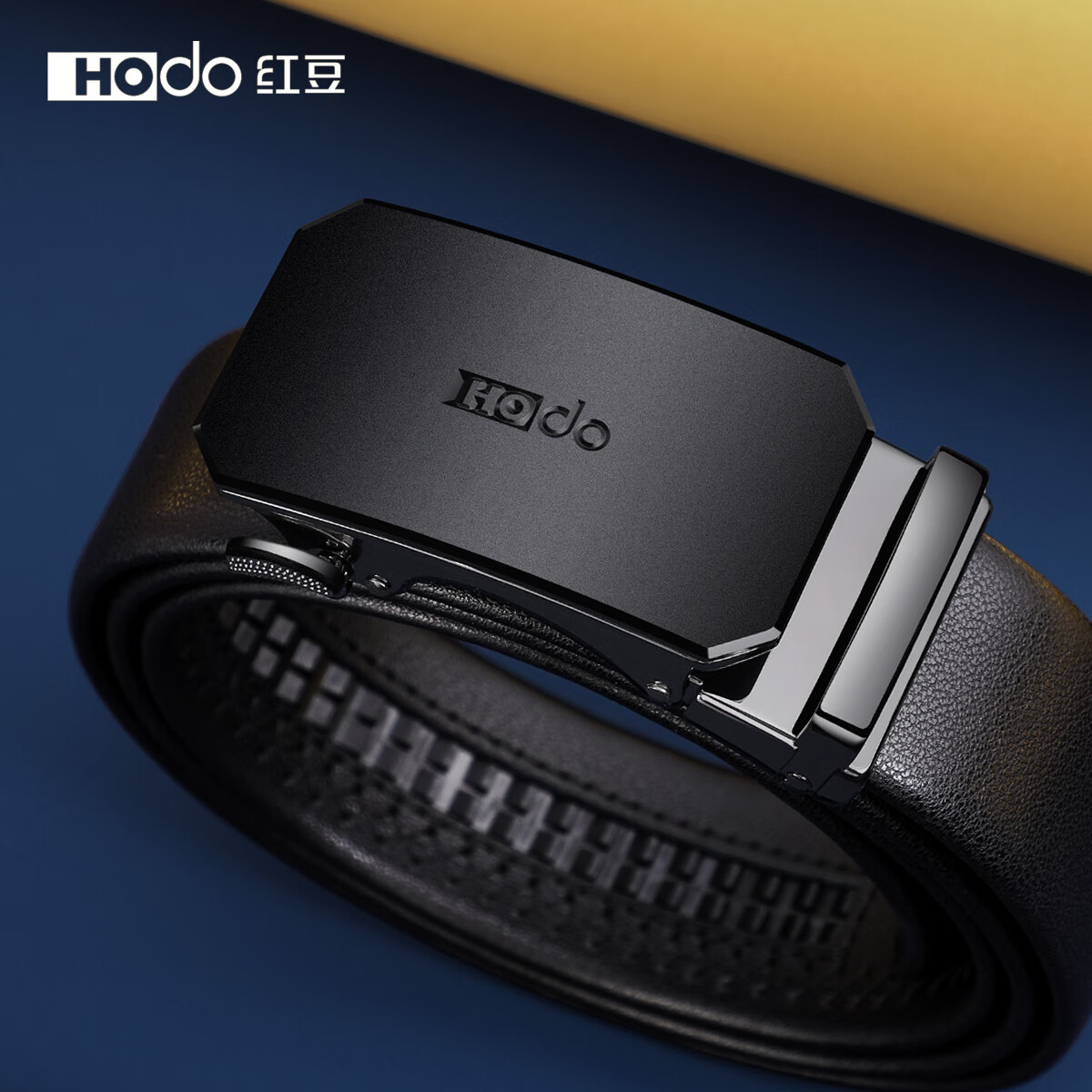 Red Bean Men's Automatic Buckle Genuine Leather Casual Belt for Business, Gift f...