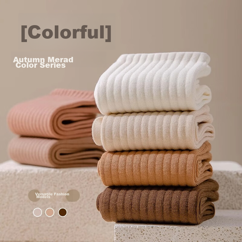 GUJIN 5 Pairs of Women's Mid-Calf Socks, Loose-Fitting Long Socks, Postpartum So...