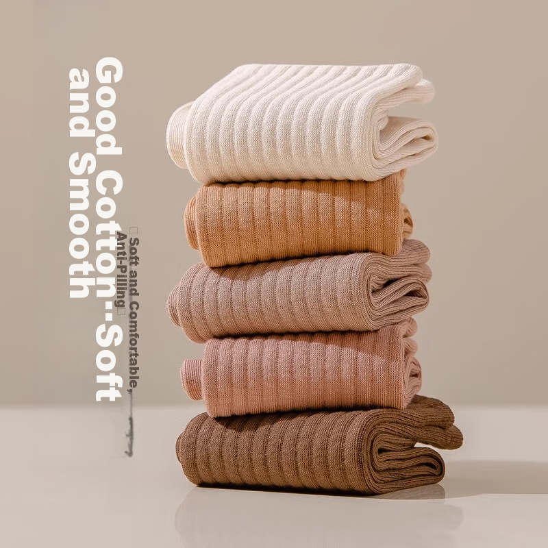 GUJIN 5 Pairs of Women's Mid-Calf Socks, Loose-Fitting Long Socks, Postpartum So...