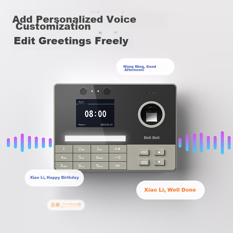 Deli Attendance Machine, Visible Light Facial Recognition, Fingerprint And Facia...