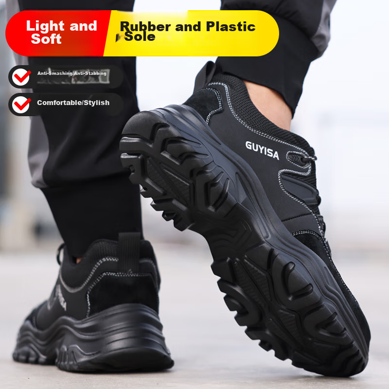 GUYISA Men's Winter Steel Toe Safety Shoes Anti-Smashing Anti-Piercing Lightweig...