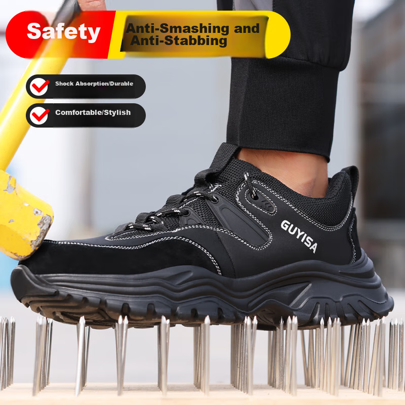 GUYISA Men's Winter Steel Toe Safety Shoes Anti-Smashing Anti-Piercing Lightweig...