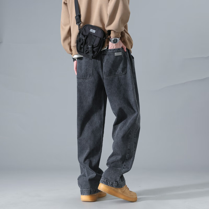 Dingfengbaoluo American-Style Stone-Washed Straight-Leg Jeans, Autumn And Winter...