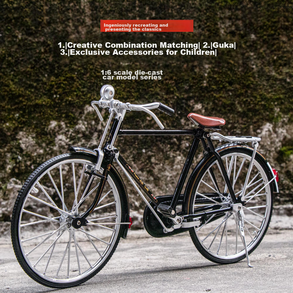 Black Mamba Bicycle 1：6 Scale Die-Cast Alloy Children's Car Model Toy Collectib...