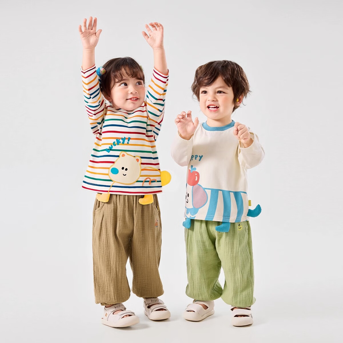 Dudu Home Kids Cartoon T-shirt Spring Boys Long Sleeve Thin Children's Top Trend...