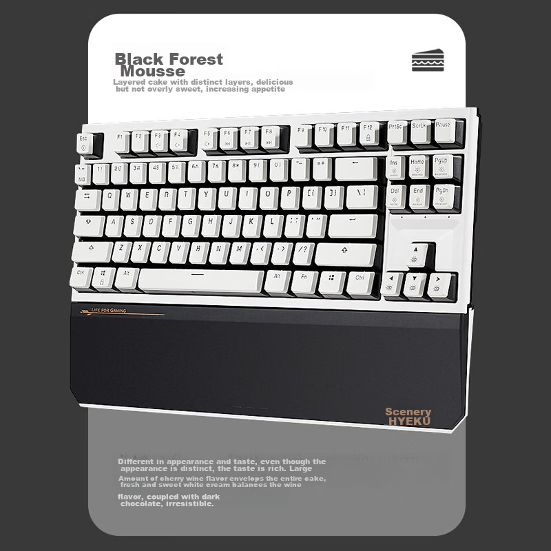 Hyeku X3 Wired/wireless 2.4G Dual-Mode Mechanical Keyboard, 87 Keys, PBT Keycaps...