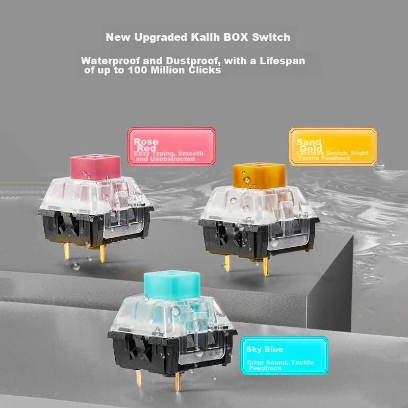 Hyeku X3 Wired/wireless 2.4G Dual-Mode Mechanical Keyboard, 87 Keys, PBT Keycaps...