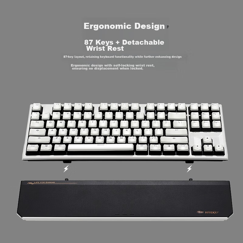 Hyeku X3 Wired/wireless 2.4G Dual-Mode Mechanical Keyboard, 87 Keys, PBT Keycaps...