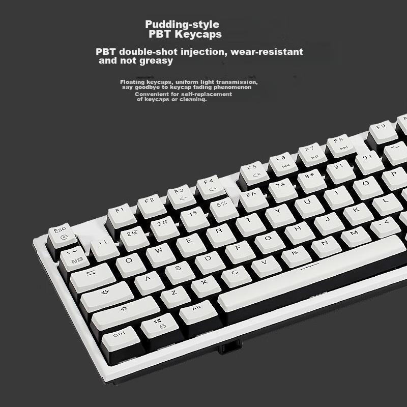 Hyeku X3 Wired/wireless 2.4G Dual-Mode Mechanical Keyboard, 87 Keys, PBT Keycaps...