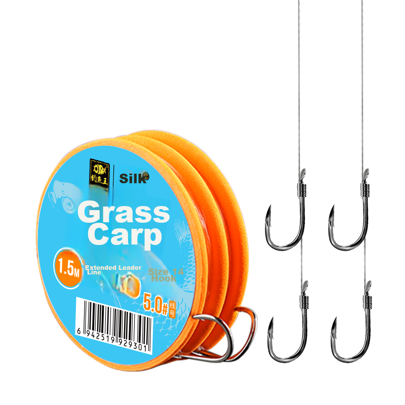 Fishing King Grass Carp Fishing Line with Double Hooks, Pre-Tied Big Fish Line S...