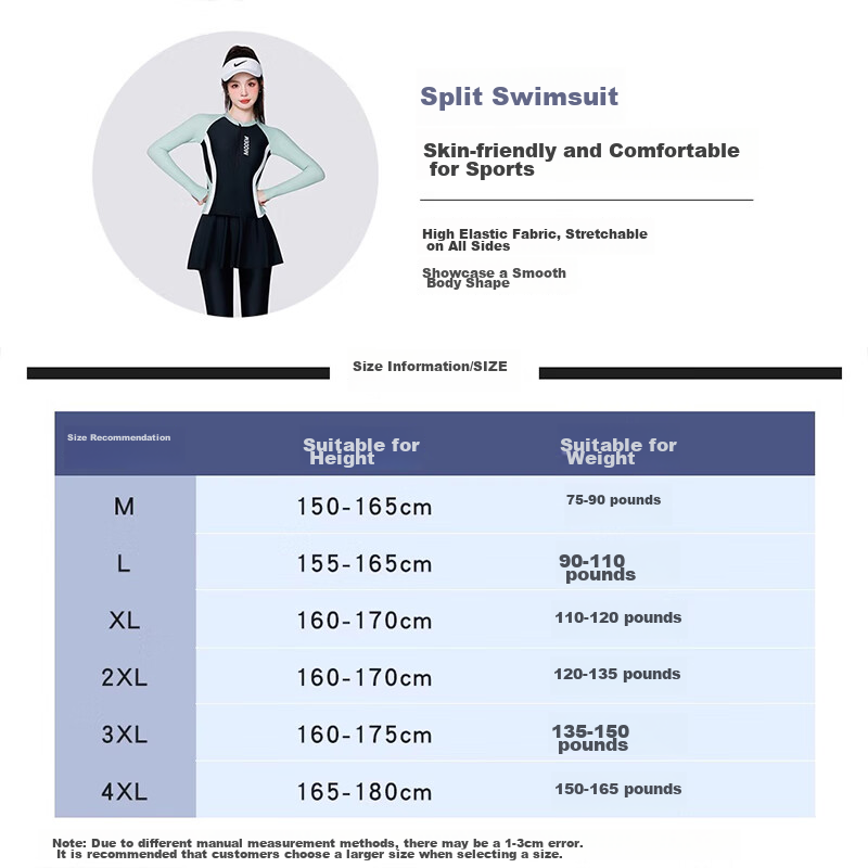 F.DYRAA Women's Two-Piece Swimsuit, Sun Protection Long Sleeve Long Pants, Divin...