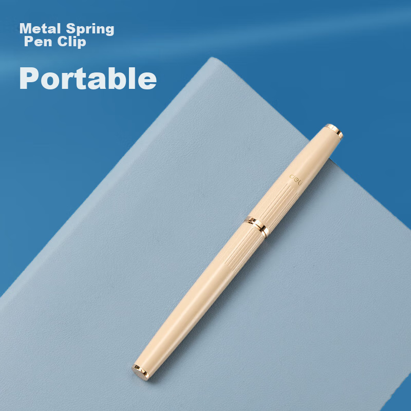 Deli Fountain Pen-Style Brush Pen, Soft Brush Calligraphy Practice Pen, Small Re...