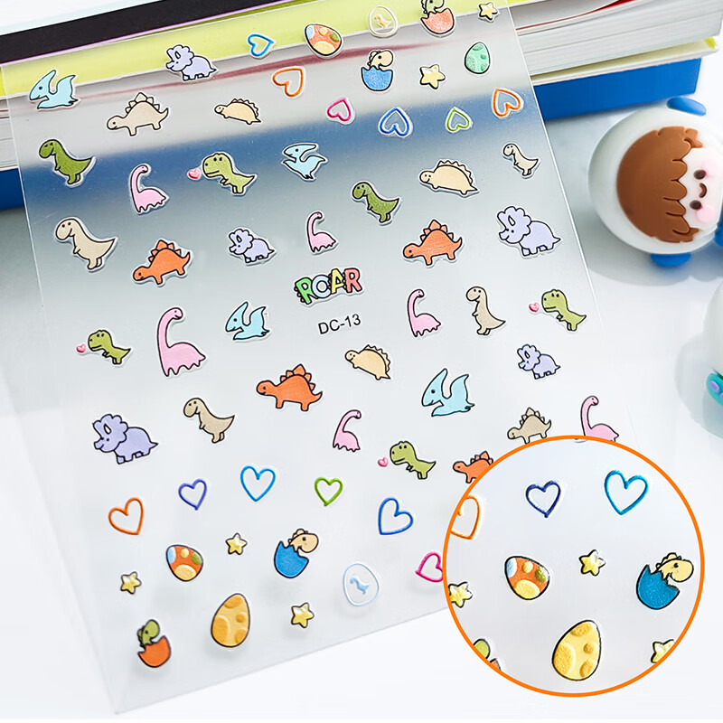 Diyu, Glow-In Nail Stickers for Children And Girls, Embossed Nail Art Stickers,...