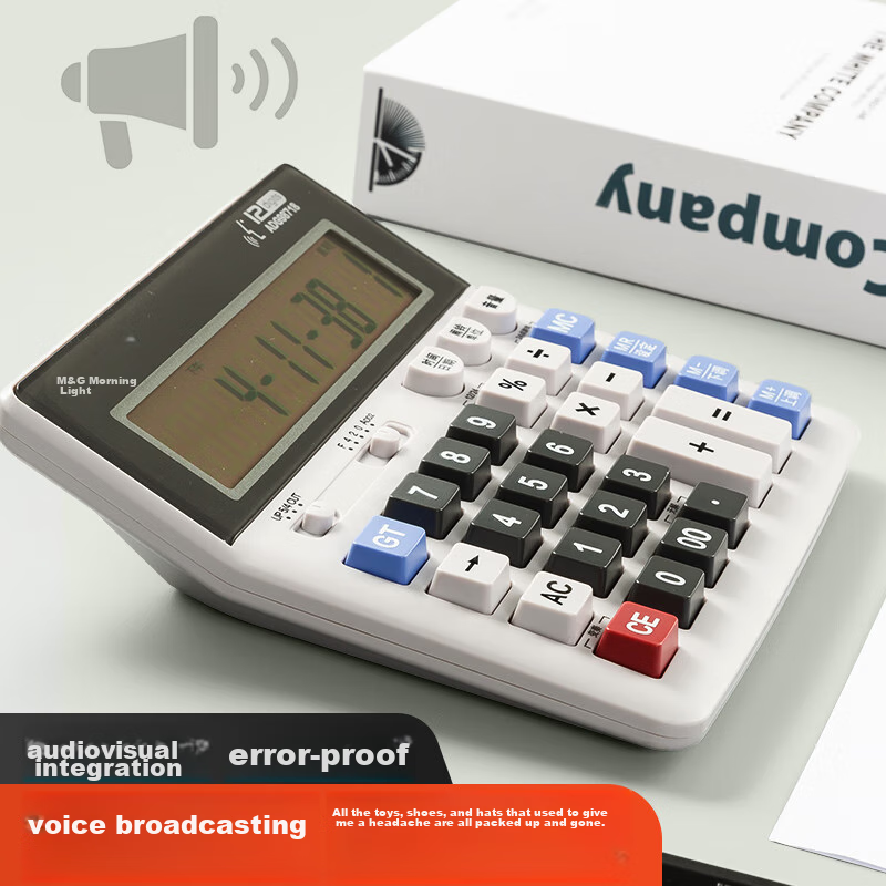 M&G Stationery, Computer Keyboard Voice Calculator, 12-Digit Large Screen Displa...