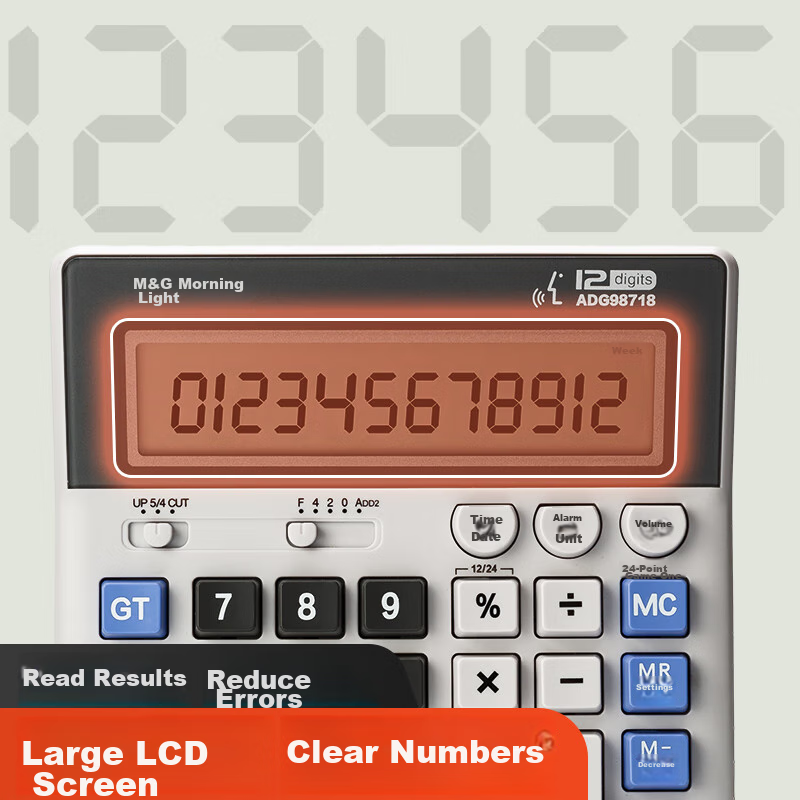 M&G Stationery, Computer Keyboard Voice Calculator, 12-Digit Large Screen Displa...
